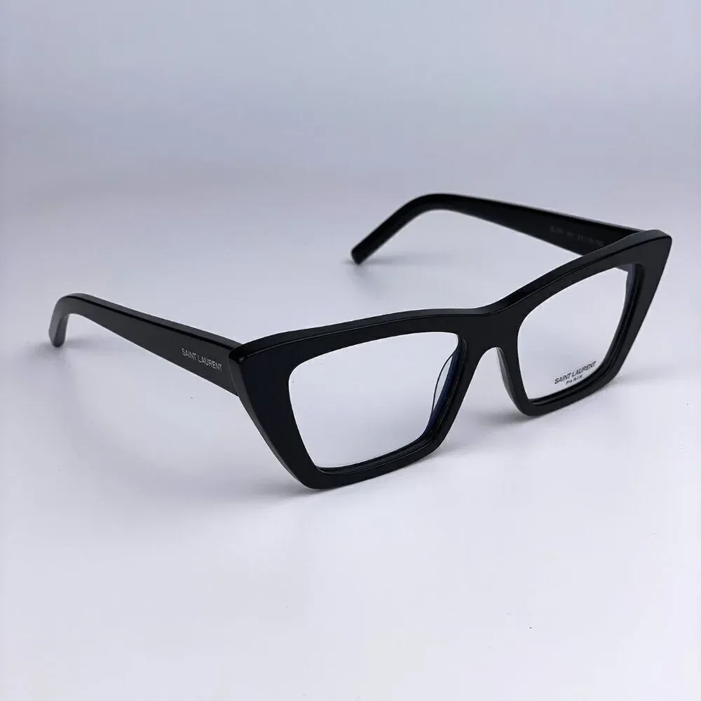 NEW Saint Laurent SL291 001 Black Cat Eye Blue Block Women Eyeglasses